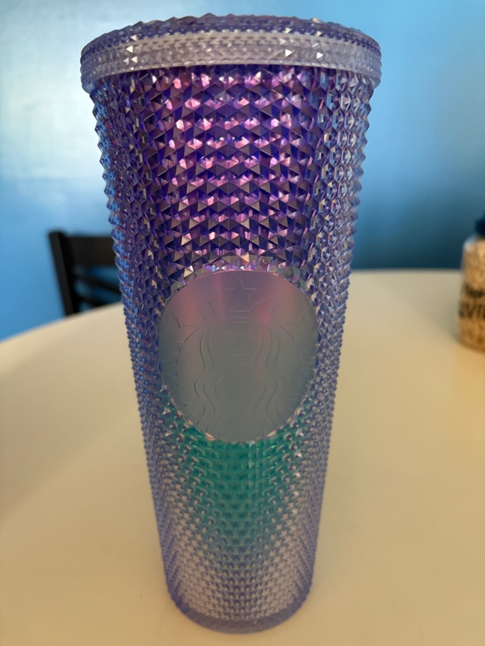 Starbucks Iridescent Studded Purple and Teal Tumbler